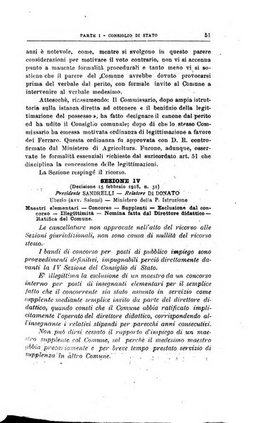 La giustizia amministrativa raccolta di decisioni e pareri del Consiglio di Stato, decisioni della Corte dei conti, sentenze della Cassazione di Roma, e decisioni delle Giunte provinciali amministrative