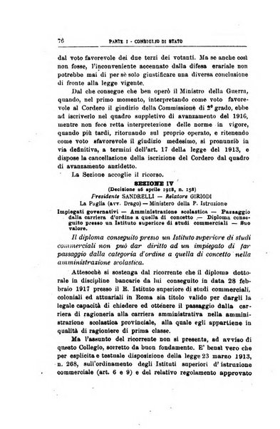 La giustizia amministrativa raccolta di decisioni e pareri del Consiglio di Stato, decisioni della Corte dei conti, sentenze della Cassazione di Roma, e decisioni delle Giunte provinciali amministrative