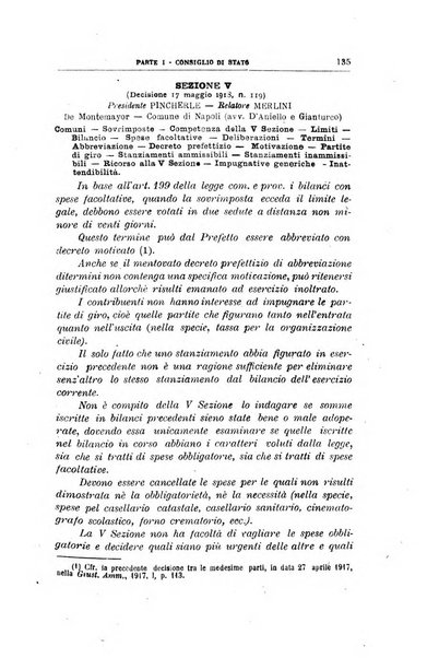 La giustizia amministrativa raccolta di decisioni e pareri del Consiglio di Stato, decisioni della Corte dei conti, sentenze della Cassazione di Roma, e decisioni delle Giunte provinciali amministrative