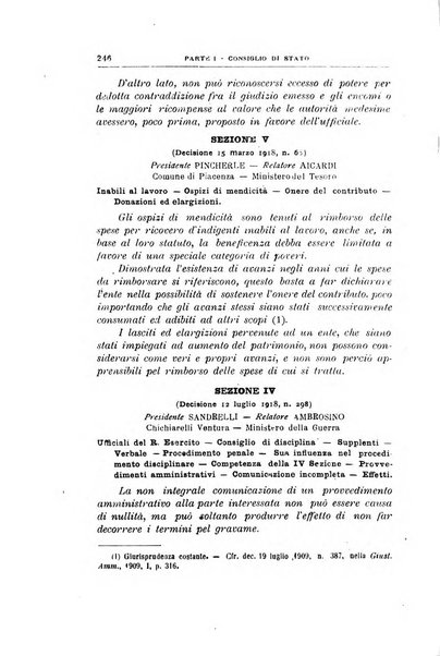 La giustizia amministrativa raccolta di decisioni e pareri del Consiglio di Stato, decisioni della Corte dei conti, sentenze della Cassazione di Roma, e decisioni delle Giunte provinciali amministrative