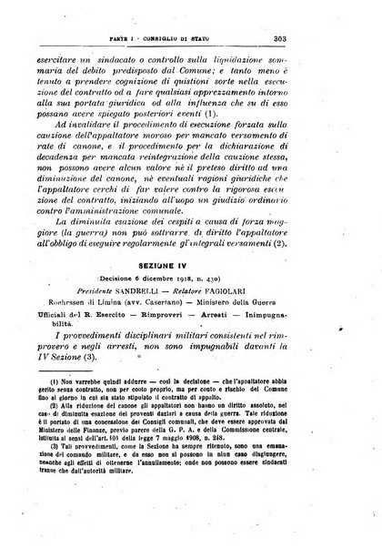 La giustizia amministrativa raccolta di decisioni e pareri del Consiglio di Stato, decisioni della Corte dei conti, sentenze della Cassazione di Roma, e decisioni delle Giunte provinciali amministrative