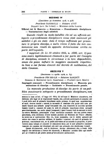 La giustizia amministrativa raccolta di decisioni e pareri del Consiglio di Stato, decisioni della Corte dei conti, sentenze della Cassazione di Roma, e decisioni delle Giunte provinciali amministrative