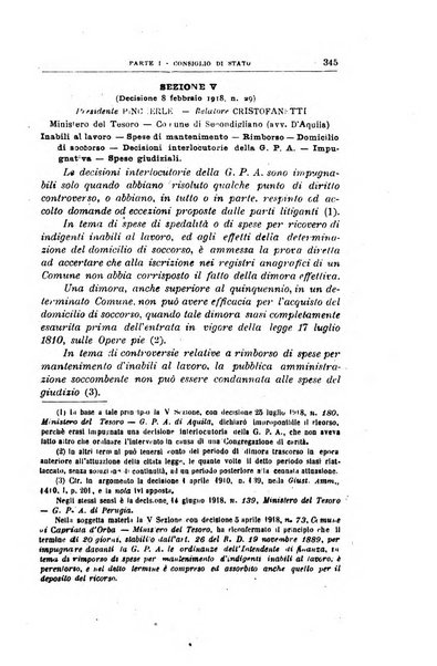 La giustizia amministrativa raccolta di decisioni e pareri del Consiglio di Stato, decisioni della Corte dei conti, sentenze della Cassazione di Roma, e decisioni delle Giunte provinciali amministrative