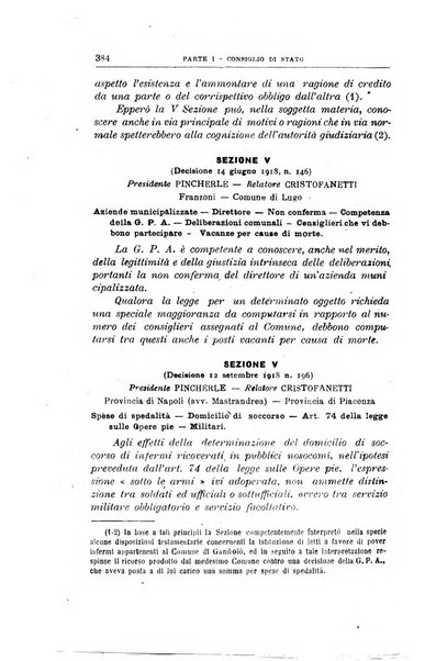 La giustizia amministrativa raccolta di decisioni e pareri del Consiglio di Stato, decisioni della Corte dei conti, sentenze della Cassazione di Roma, e decisioni delle Giunte provinciali amministrative