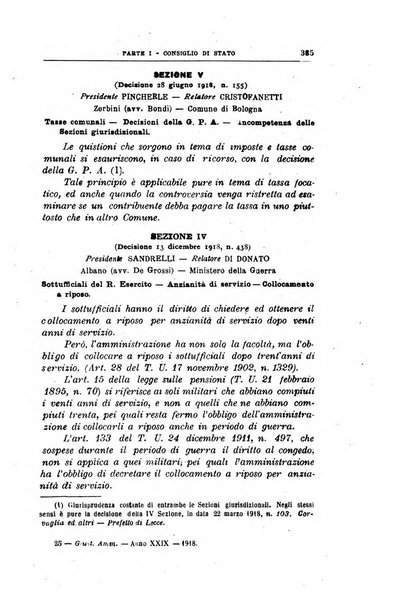 La giustizia amministrativa raccolta di decisioni e pareri del Consiglio di Stato, decisioni della Corte dei conti, sentenze della Cassazione di Roma, e decisioni delle Giunte provinciali amministrative