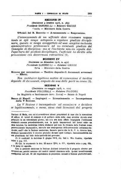 La giustizia amministrativa raccolta di decisioni e pareri del Consiglio di Stato, decisioni della Corte dei conti, sentenze della Cassazione di Roma, e decisioni delle Giunte provinciali amministrative