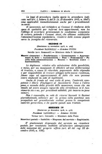 La giustizia amministrativa raccolta di decisioni e pareri del Consiglio di Stato, decisioni della Corte dei conti, sentenze della Cassazione di Roma, e decisioni delle Giunte provinciali amministrative