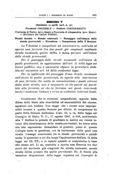 La giustizia amministrativa raccolta di decisioni e pareri del Consiglio di Stato, decisioni della Corte dei conti, sentenze della Cassazione di Roma, e decisioni delle Giunte provinciali amministrative