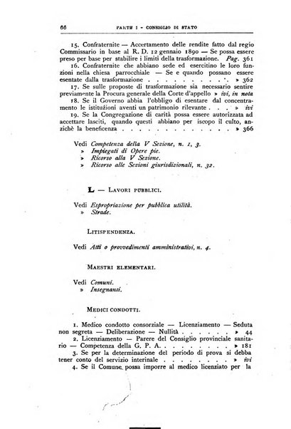 La giustizia amministrativa raccolta di decisioni e pareri del Consiglio di Stato, decisioni della Corte dei conti, sentenze della Cassazione di Roma, e decisioni delle Giunte provinciali amministrative