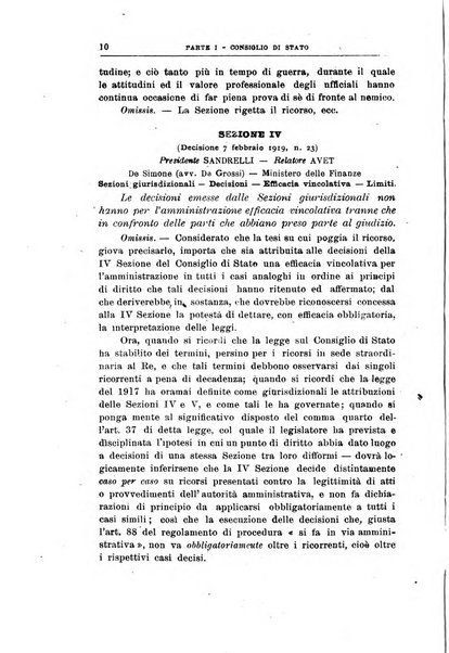 La giustizia amministrativa raccolta di decisioni e pareri del Consiglio di Stato, decisioni della Corte dei conti, sentenze della Cassazione di Roma, e decisioni delle Giunte provinciali amministrative