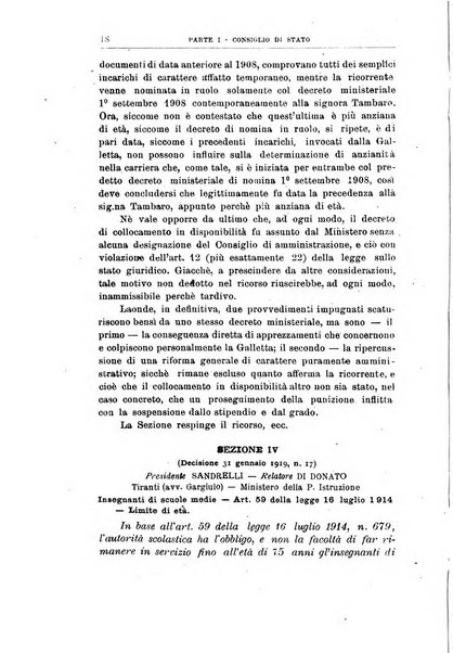 La giustizia amministrativa raccolta di decisioni e pareri del Consiglio di Stato, decisioni della Corte dei conti, sentenze della Cassazione di Roma, e decisioni delle Giunte provinciali amministrative