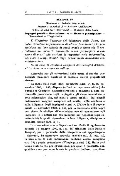 La giustizia amministrativa raccolta di decisioni e pareri del Consiglio di Stato, decisioni della Corte dei conti, sentenze della Cassazione di Roma, e decisioni delle Giunte provinciali amministrative