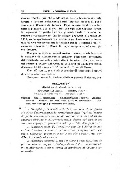 La giustizia amministrativa raccolta di decisioni e pareri del Consiglio di Stato, decisioni della Corte dei conti, sentenze della Cassazione di Roma, e decisioni delle Giunte provinciali amministrative