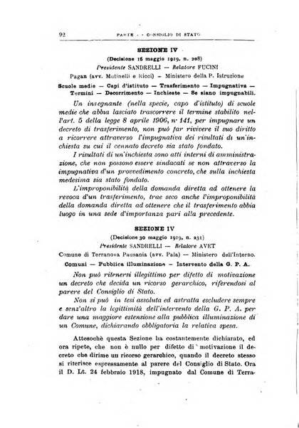 La giustizia amministrativa raccolta di decisioni e pareri del Consiglio di Stato, decisioni della Corte dei conti, sentenze della Cassazione di Roma, e decisioni delle Giunte provinciali amministrative