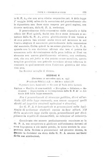 La giustizia amministrativa raccolta di decisioni e pareri del Consiglio di Stato, decisioni della Corte dei conti, sentenze della Cassazione di Roma, e decisioni delle Giunte provinciali amministrative