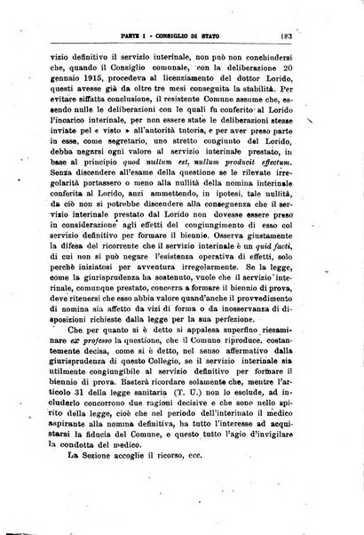 La giustizia amministrativa raccolta di decisioni e pareri del Consiglio di Stato, decisioni della Corte dei conti, sentenze della Cassazione di Roma, e decisioni delle Giunte provinciali amministrative