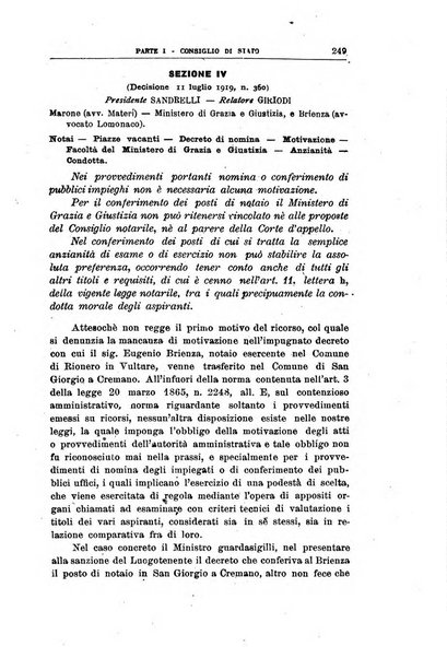 La giustizia amministrativa raccolta di decisioni e pareri del Consiglio di Stato, decisioni della Corte dei conti, sentenze della Cassazione di Roma, e decisioni delle Giunte provinciali amministrative