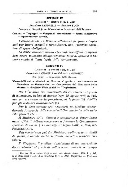 La giustizia amministrativa raccolta di decisioni e pareri del Consiglio di Stato, decisioni della Corte dei conti, sentenze della Cassazione di Roma, e decisioni delle Giunte provinciali amministrative