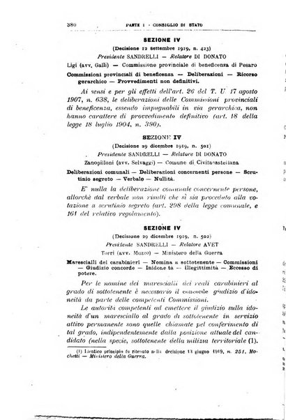 La giustizia amministrativa raccolta di decisioni e pareri del Consiglio di Stato, decisioni della Corte dei conti, sentenze della Cassazione di Roma, e decisioni delle Giunte provinciali amministrative