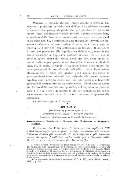 La giustizia amministrativa raccolta di decisioni e pareri del Consiglio di Stato, decisioni della Corte dei conti, sentenze della Cassazione di Roma, e decisioni delle Giunte provinciali amministrative