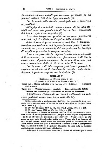 La giustizia amministrativa raccolta di decisioni e pareri del Consiglio di Stato, decisioni della Corte dei conti, sentenze della Cassazione di Roma, e decisioni delle Giunte provinciali amministrative