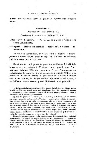 La giustizia amministrativa raccolta di decisioni e pareri del Consiglio di Stato, decisioni della Corte dei conti, sentenze della Cassazione di Roma, e decisioni delle Giunte provinciali amministrative