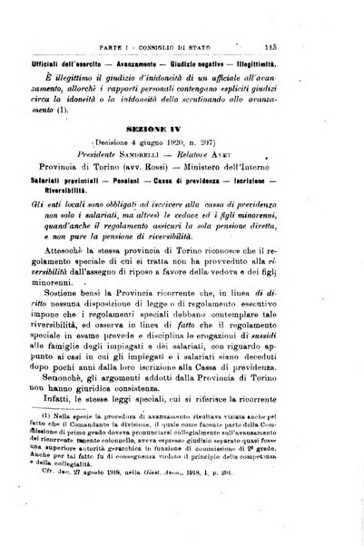 La giustizia amministrativa raccolta di decisioni e pareri del Consiglio di Stato, decisioni della Corte dei conti, sentenze della Cassazione di Roma, e decisioni delle Giunte provinciali amministrative