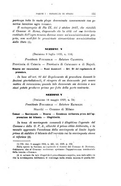 La giustizia amministrativa raccolta di decisioni e pareri del Consiglio di Stato, decisioni della Corte dei conti, sentenze della Cassazione di Roma, e decisioni delle Giunte provinciali amministrative