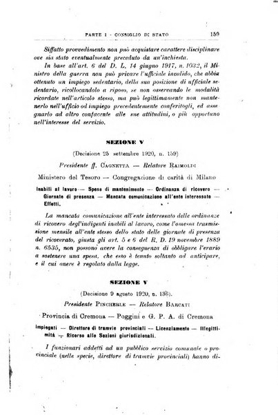 La giustizia amministrativa raccolta di decisioni e pareri del Consiglio di Stato, decisioni della Corte dei conti, sentenze della Cassazione di Roma, e decisioni delle Giunte provinciali amministrative