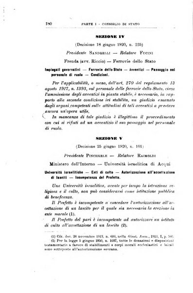 La giustizia amministrativa raccolta di decisioni e pareri del Consiglio di Stato, decisioni della Corte dei conti, sentenze della Cassazione di Roma, e decisioni delle Giunte provinciali amministrative