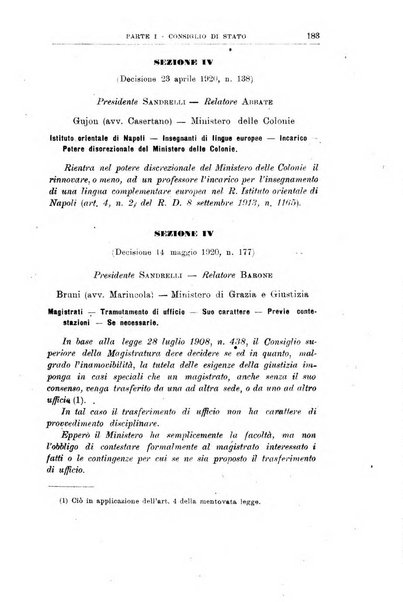 La giustizia amministrativa raccolta di decisioni e pareri del Consiglio di Stato, decisioni della Corte dei conti, sentenze della Cassazione di Roma, e decisioni delle Giunte provinciali amministrative