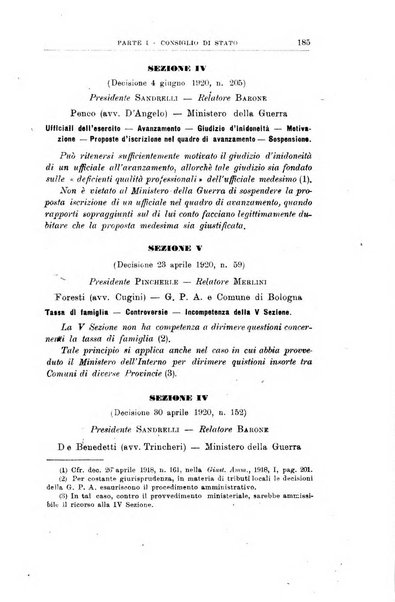 La giustizia amministrativa raccolta di decisioni e pareri del Consiglio di Stato, decisioni della Corte dei conti, sentenze della Cassazione di Roma, e decisioni delle Giunte provinciali amministrative