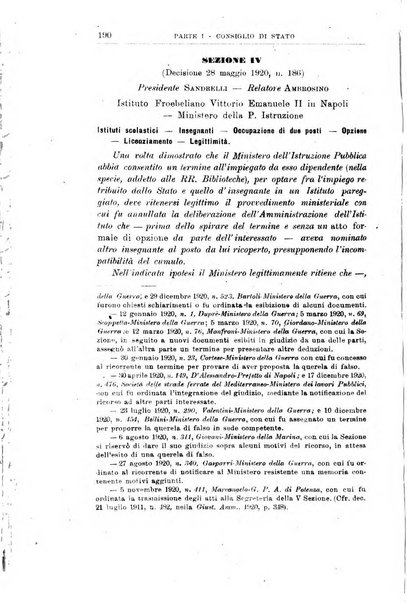 La giustizia amministrativa raccolta di decisioni e pareri del Consiglio di Stato, decisioni della Corte dei conti, sentenze della Cassazione di Roma, e decisioni delle Giunte provinciali amministrative