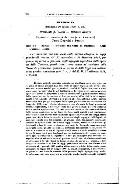 La giustizia amministrativa raccolta di decisioni e pareri del Consiglio di Stato, decisioni della Corte dei conti, sentenze della Cassazione di Roma, e decisioni delle Giunte provinciali amministrative