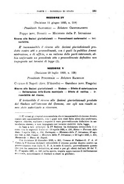 La giustizia amministrativa raccolta di decisioni e pareri del Consiglio di Stato, decisioni della Corte dei conti, sentenze della Cassazione di Roma, e decisioni delle Giunte provinciali amministrative