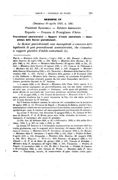 La giustizia amministrativa raccolta di decisioni e pareri del Consiglio di Stato, decisioni della Corte dei conti, sentenze della Cassazione di Roma, e decisioni delle Giunte provinciali amministrative