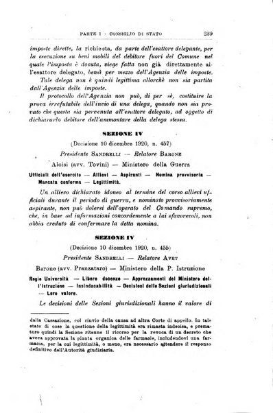 La giustizia amministrativa raccolta di decisioni e pareri del Consiglio di Stato, decisioni della Corte dei conti, sentenze della Cassazione di Roma, e decisioni delle Giunte provinciali amministrative