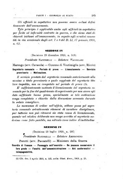 La giustizia amministrativa raccolta di decisioni e pareri del Consiglio di Stato, decisioni della Corte dei conti, sentenze della Cassazione di Roma, e decisioni delle Giunte provinciali amministrative