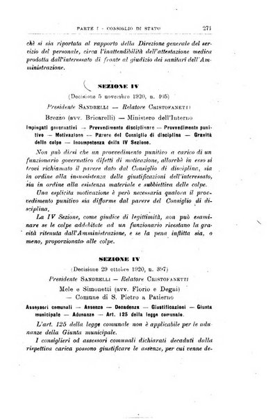 La giustizia amministrativa raccolta di decisioni e pareri del Consiglio di Stato, decisioni della Corte dei conti, sentenze della Cassazione di Roma, e decisioni delle Giunte provinciali amministrative