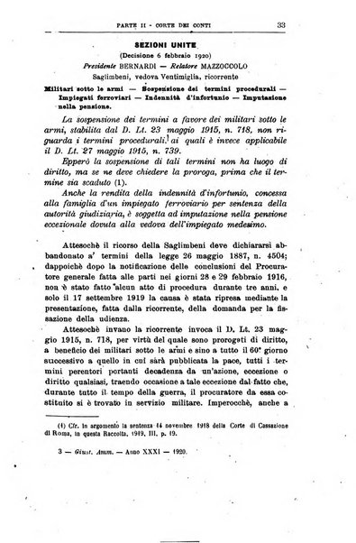 La giustizia amministrativa raccolta di decisioni e pareri del Consiglio di Stato, decisioni della Corte dei conti, sentenze della Cassazione di Roma, e decisioni delle Giunte provinciali amministrative