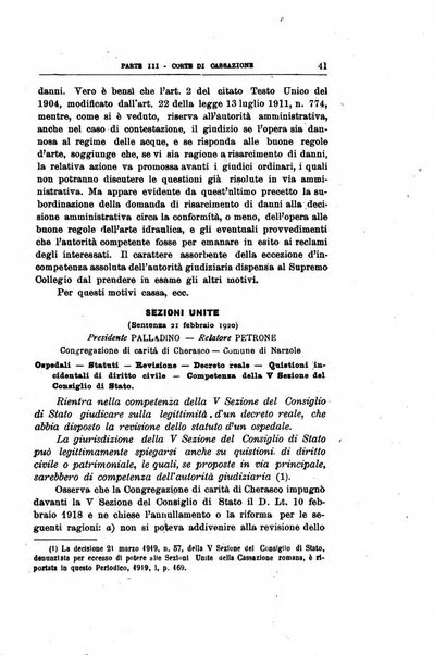 La giustizia amministrativa raccolta di decisioni e pareri del Consiglio di Stato, decisioni della Corte dei conti, sentenze della Cassazione di Roma, e decisioni delle Giunte provinciali amministrative