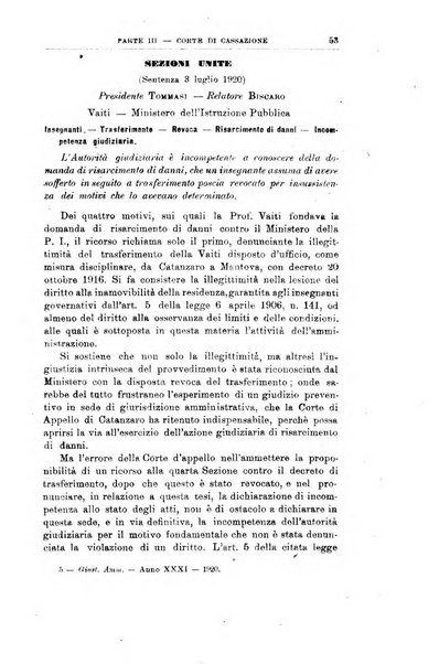 La giustizia amministrativa raccolta di decisioni e pareri del Consiglio di Stato, decisioni della Corte dei conti, sentenze della Cassazione di Roma, e decisioni delle Giunte provinciali amministrative