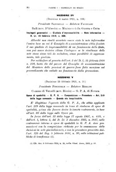 La giustizia amministrativa raccolta di decisioni e pareri del Consiglio di Stato, decisioni della Corte dei conti, sentenze della Cassazione di Roma, e decisioni delle Giunte provinciali amministrative