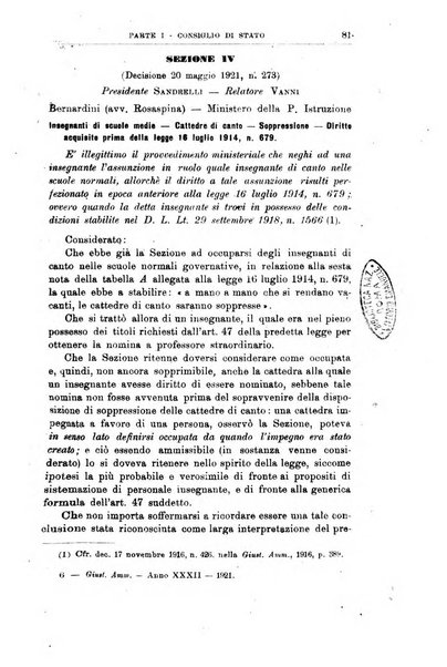 La giustizia amministrativa raccolta di decisioni e pareri del Consiglio di Stato, decisioni della Corte dei conti, sentenze della Cassazione di Roma, e decisioni delle Giunte provinciali amministrative