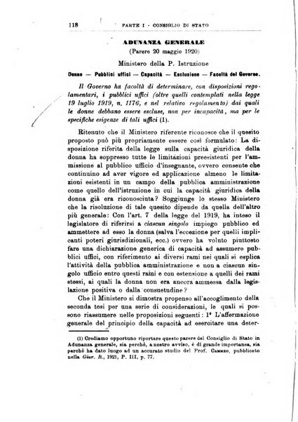 La giustizia amministrativa raccolta di decisioni e pareri del Consiglio di Stato, decisioni della Corte dei conti, sentenze della Cassazione di Roma, e decisioni delle Giunte provinciali amministrative