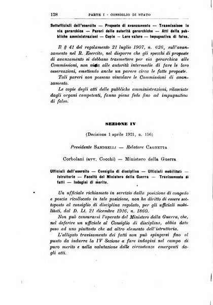 La giustizia amministrativa raccolta di decisioni e pareri del Consiglio di Stato, decisioni della Corte dei conti, sentenze della Cassazione di Roma, e decisioni delle Giunte provinciali amministrative