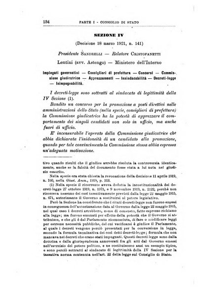 La giustizia amministrativa raccolta di decisioni e pareri del Consiglio di Stato, decisioni della Corte dei conti, sentenze della Cassazione di Roma, e decisioni delle Giunte provinciali amministrative