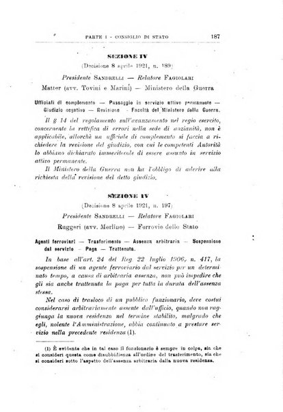 La giustizia amministrativa raccolta di decisioni e pareri del Consiglio di Stato, decisioni della Corte dei conti, sentenze della Cassazione di Roma, e decisioni delle Giunte provinciali amministrative