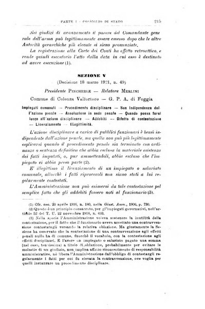 La giustizia amministrativa raccolta di decisioni e pareri del Consiglio di Stato, decisioni della Corte dei conti, sentenze della Cassazione di Roma, e decisioni delle Giunte provinciali amministrative