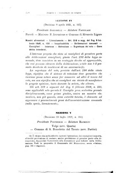 La giustizia amministrativa raccolta di decisioni e pareri del Consiglio di Stato, decisioni della Corte dei conti, sentenze della Cassazione di Roma, e decisioni delle Giunte provinciali amministrative